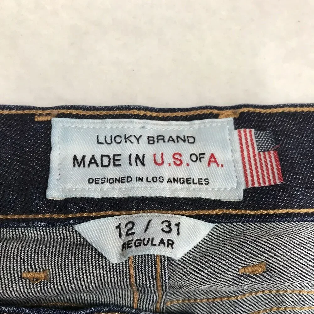 LUCKY Selvedge Jean Women 12/31 (32x32) Sofia Skinny Dark Wash Cone Denim USA